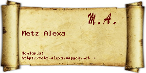 Metz Alexa névjegykártya
